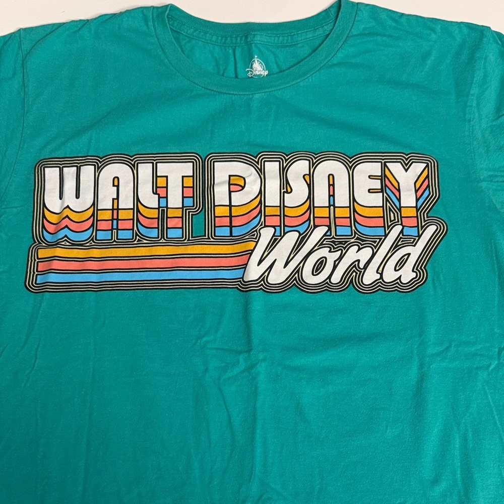 Disney Teal Walt Disney World Retro Stripe Graphic Tee